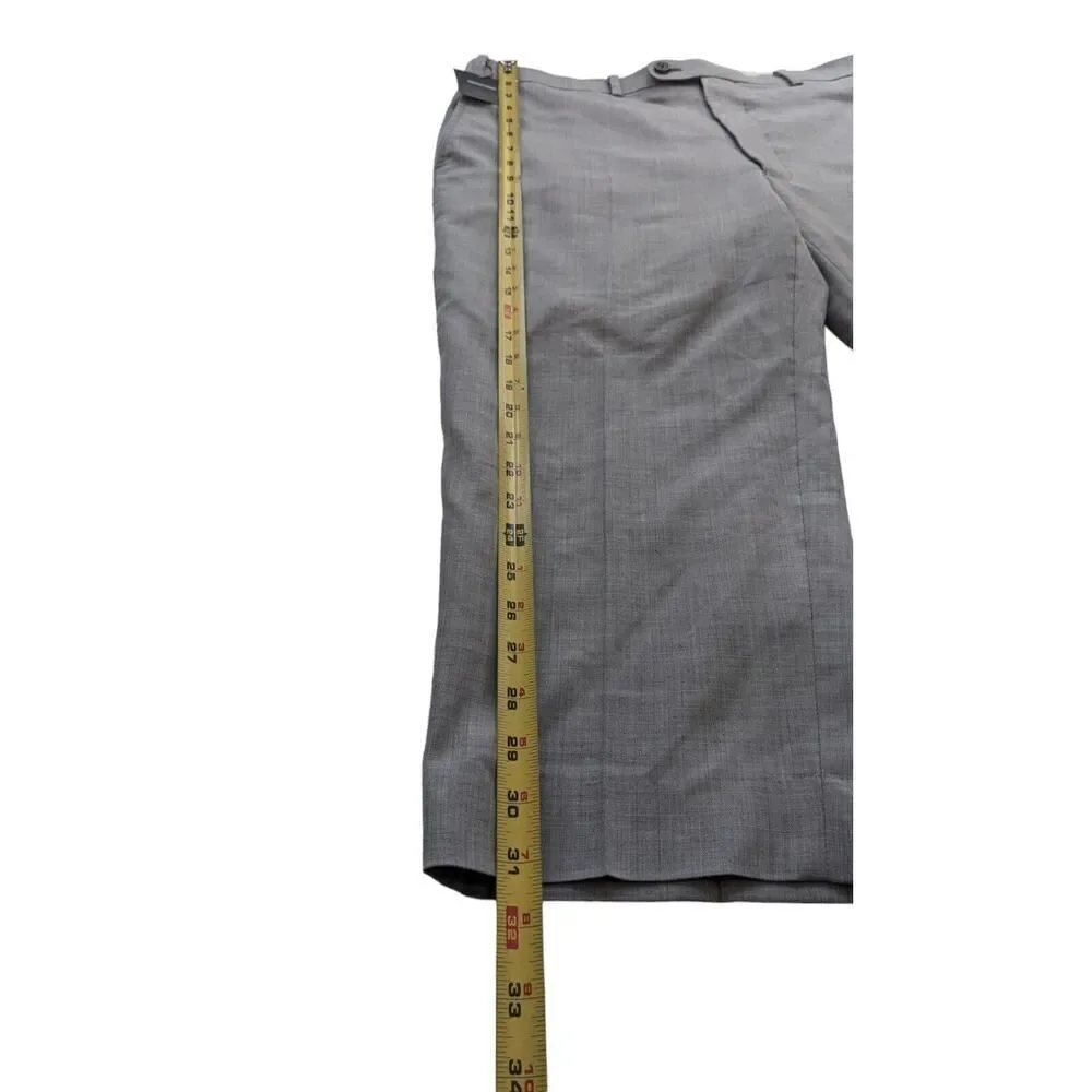 Indochino Mens‎ Gray Flat Front Wool Dress Pants Houndstooth Sz 36 X 31